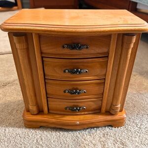 Vintage Wooden Jewelry Chest